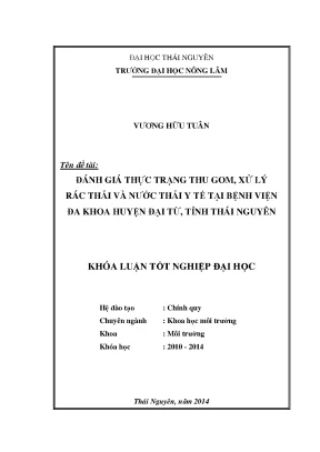 Đánh Giá Thực Trạng Thu Gom Và Xử Lý Rác Thải, Nước Thải