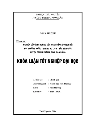 Nghiên cứu ảnh hưởng du lịch đến môi trường nước tại