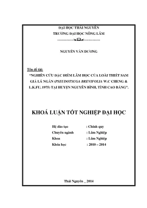 Nghiên cứu đặc điểm lâm học của thiết sam giả lá ngắn