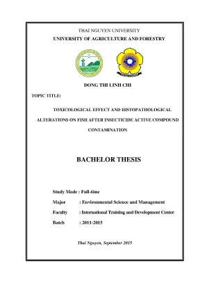Ảnh hưởng độc học và thay đổi mô bệnh học trên cá sau