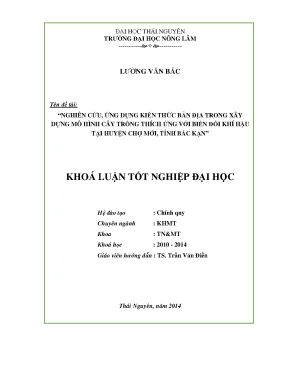 Mô Hình Cây Trồng Thích Ứng Biến Đổi Khí Hậu Từ Kiến