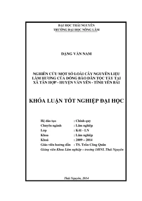 Nghiên cứu cây nguyên liệu làm hương của dân tộc Tày tại
