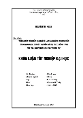 Nghiên cứu đặc điểm bệnh lý và lâm sàng bệnh do giun