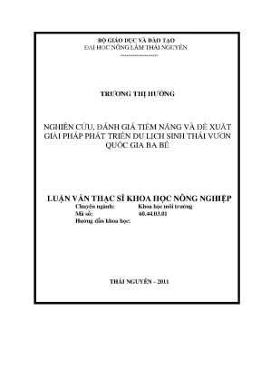Luận Văn Thạc Sĩ: Đánh Giá Tiềm Năng & Giải Pháp Phát