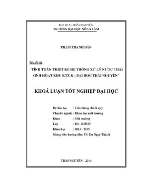 Thiết kế hệ thống xử lý nước thải cho khu ký túc xá Đại