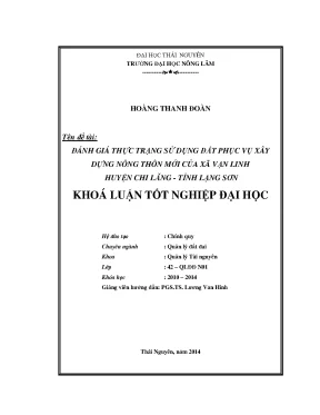 Đánh Giá Thực Trạng Sử Dụng Đất Xây Dựng Nông Thôn Mới