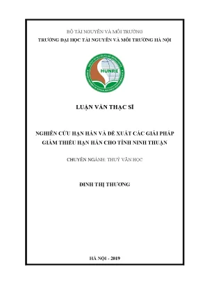 Giải pháp giảm thiểu hạn hán cho tỉnh Ninh Thuận