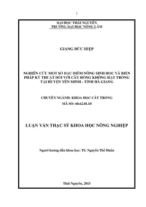 Nghiên cứu đặc điểm nông sinh học và kỹ thuật trồng hồng