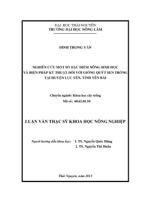 Nghiên cứu đặc điểm nông sinh học và kỹ thuật trồng quýt