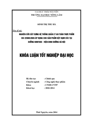 Luận Văn Thạc Sĩ: Xây Dựng Hệ Thống Quản Lý An Toàn Thực