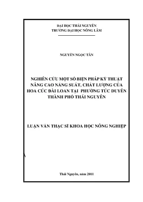 Nghiên cứu biện pháp kỹ thuật nâng cao năng suất hoa cúc