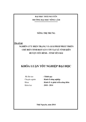 Giải pháp phát triển chế biến tinh bột sắn ướt tại Vĩnh