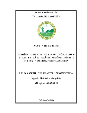 Nghiên cứu thực trạng sản xuất nông nghiệp tại các xã