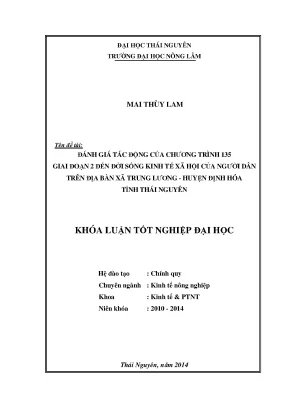 Đánh giá tác động chương trình 135 giai đoạn 2 đến đời