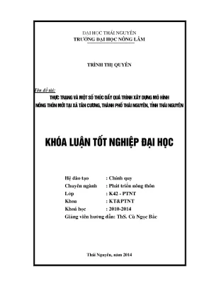 Thúc đẩy mô hình nông thôn mới tại xã Tân Cương, Thái Nguyên