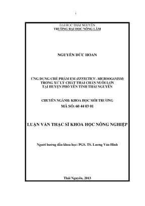 Ứng dụng chế phẩm vi sinh vật hiệu quả trong xử lý chất