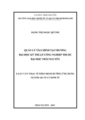 Luận Văn Thạc Sĩ Quản Lý Tài Chính Tại Đại Học Kỹ Thuật