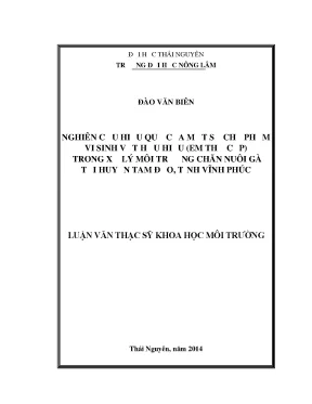 Nghiên cứu hiệu quả chế phẩm vi sinh xử lý môi trường