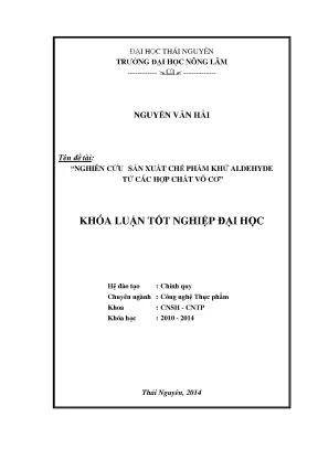Nghiên cứu chế phẩm khử aldehyde trong rượu từ hợp chất