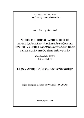 Nghiên cứu đặc điểm dịch tễ, lâm sàng và biện pháp phòng
