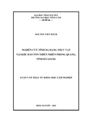 Nghiên cứu tính đa dạng thực vật tại Khu Bảo tồn Thiên