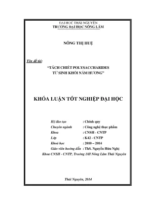 Tách Chiết Polysaccharides Từ Nấm Hương: Luận Văn Thạc Sĩ