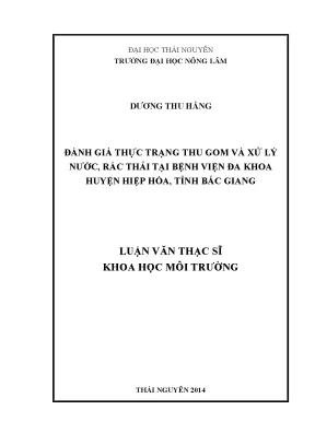 Đánh giá thu gom và xử lý nước thải tại Bệnh viện Đa