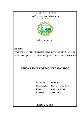 Vai trò của phụ nữ trong phát triển kinh tế xã hội nông