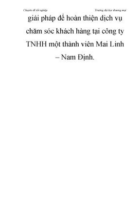 Luận Văn Tốt Nghiệp: Dịch Vụ Chăm Sóc Khách Hàng Tại