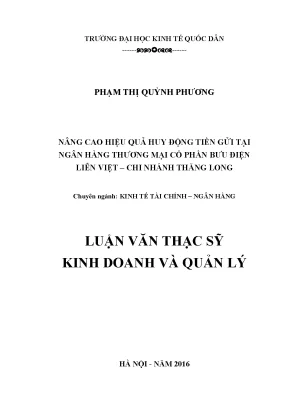 Luận Văn Thạc Sĩ: Giải Pháp Nâng Cao Hiệu Quả Huy Động