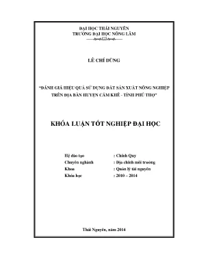 Đánh Giá Hiệu Quả Sử Dụng Đất Nông Nghiệp Tại Huyện Cẩm
