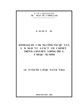 Đánh Giá Thực Trạng Quản Lý Sử Dụng Đất Của Các Tổ Chức