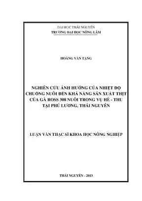 Ảnh hưởng của nhiệt độ chuồng nuôi đến sản xuất thịt gà