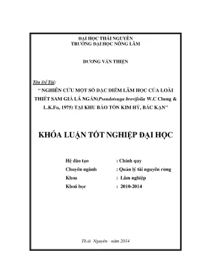 Nghiên cứu đặc điểm lâm học thiết sam giả lá ngắn tại