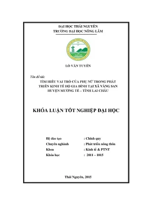 Vai trò của phụ nữ trong phát triển kinh tế hộ gia đình