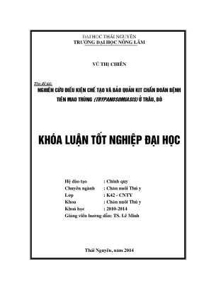 Nghiên cứu chế tạo và bảo quản kit chẩn đoán bệnh