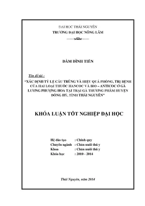 Luận Văn Thạc Sĩ: Tỷ Lệ Cầu Trùng & Hiệu Quả Thuốc