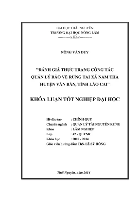 Đánh Giá Thực Trạng Quản Lý Bảo Vệ Rừng Tại Xã Nậm Tha,