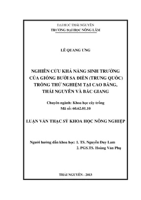 Nghiên cứu khả năng sinh trưởng của giống bưởi Sa Điền