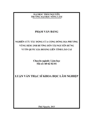 Nghiên cứu tác động cộng đồng địa phương đến tài nguyên