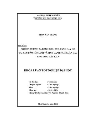 Nghiên cứu đa dạng loài tầng cây gỗ tại khu bảo tồn Nam