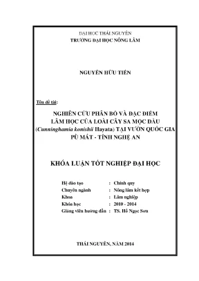Nghiên cứu phân bố và đặc điểm lâm học cây sa mộc dầu