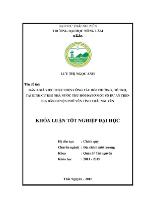Đánh giá công tác bồi thường và tái định cư tại huyện
