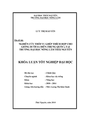 Nghiên cứu thời vụ ghép bưởi Sa Điền Trung Quốc tại Đại