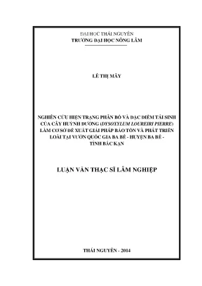 Nghiên cứu hiện trạng và đặc điểm tái sinh cây Huỳnh