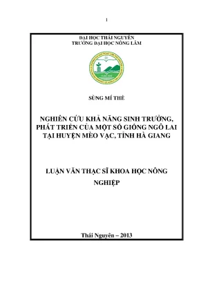 Nghiên cứu khả năng sinh trưởng của giống ngô lai tại