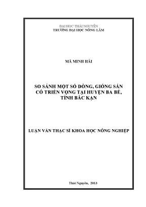So sánh các giống sắn triển vọng tại huyện Ba Bể, Bắc Kạn