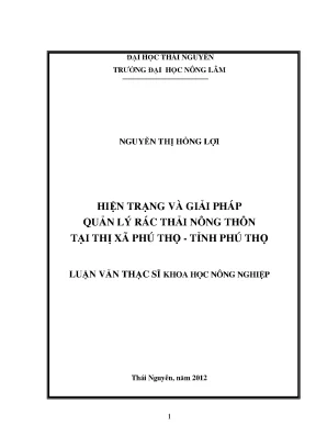 Giải Pháp Quản Lý Rác Thải Nông Thôn Hiệu Quả Tại Thị Xã