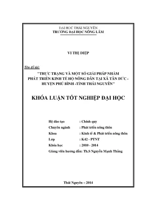 Thực Trạng Và Giải Pháp Phát Triển Kinh Tế Hộ Nông Dân