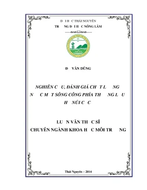 Đánh giá chất lượng nước mặt sông Công tại hồ Núi Cốc